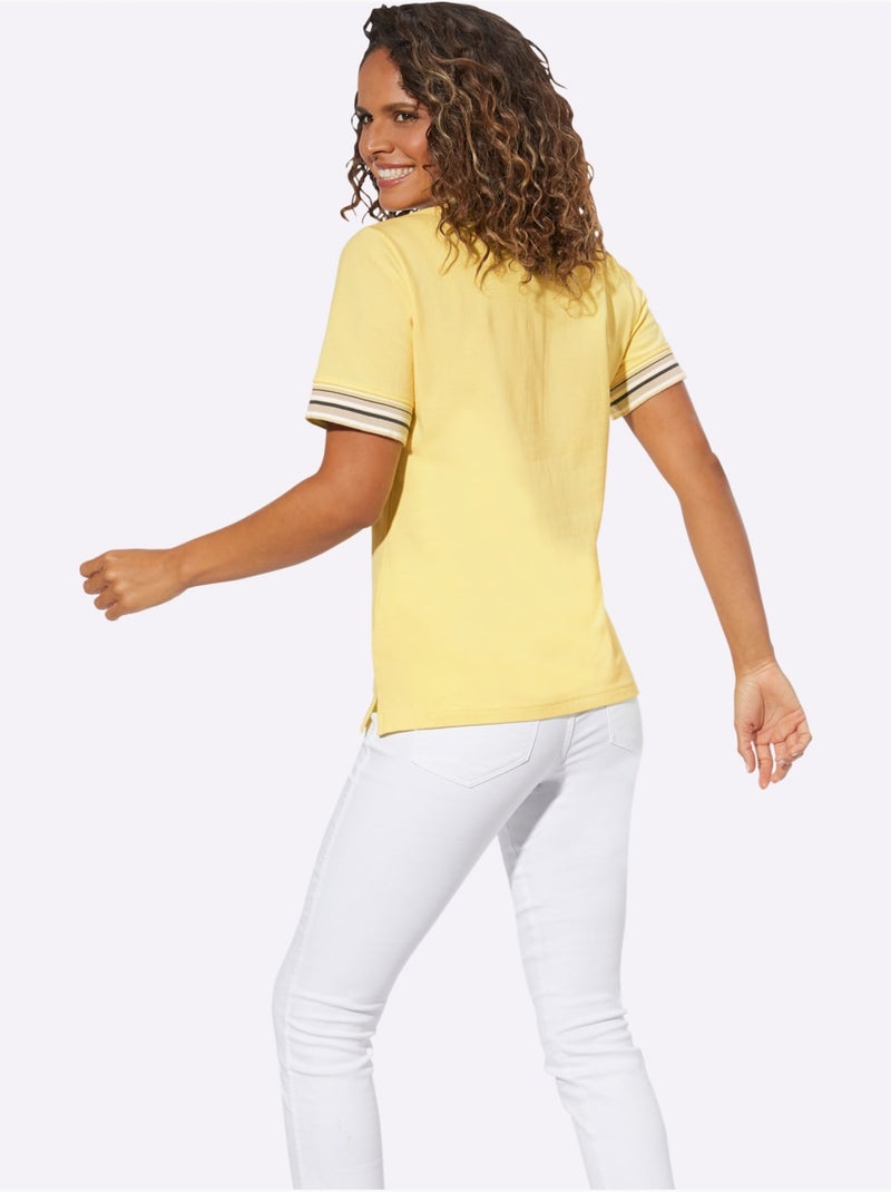 Polo Qualité Coton Doux Sur La Peau - Taille Standard - Witt Jaune citron - Kiabi