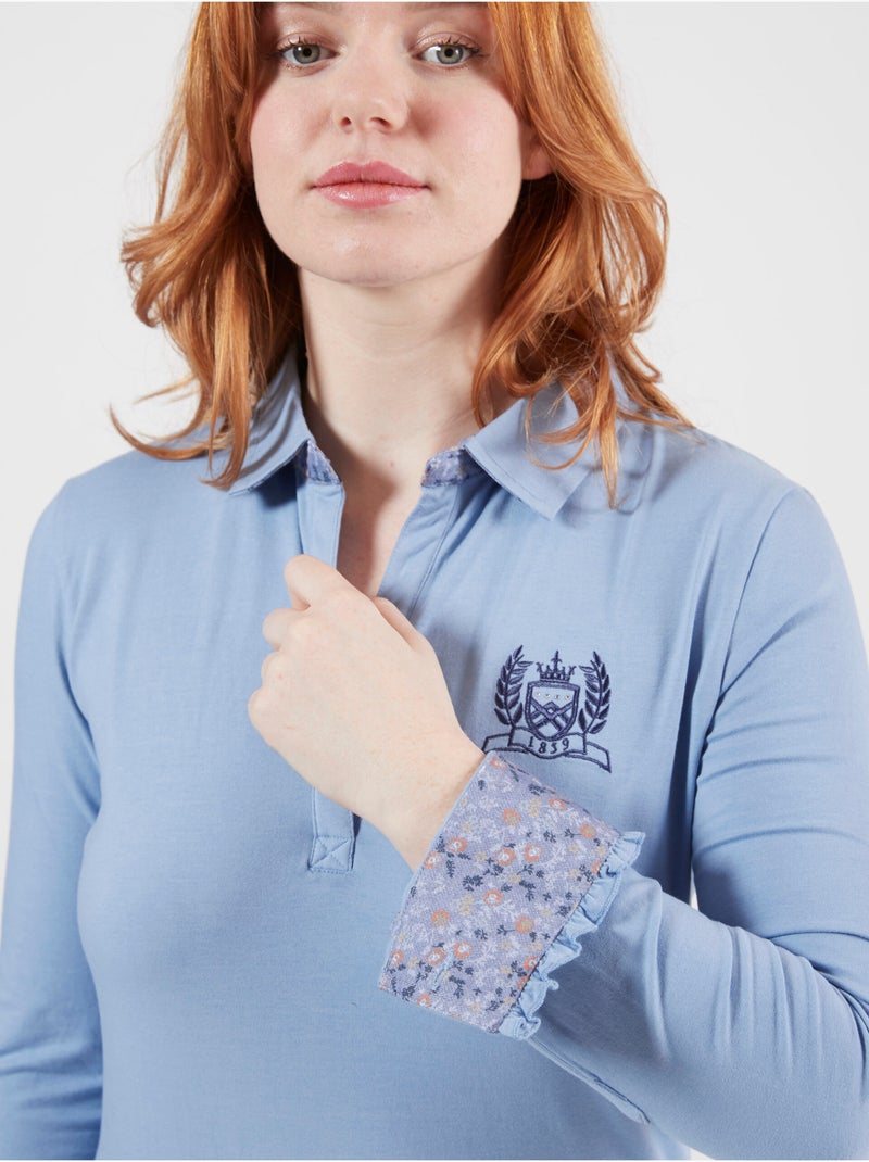 POLO QUEEN OF FLOWERS Bleu ciel - Kiabi