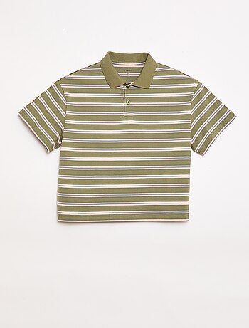 Polo rayé à manches courtes