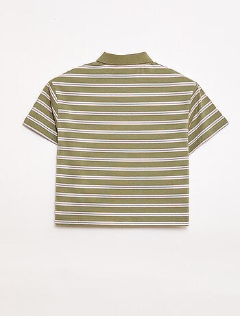 Polo rayé à manches courtes