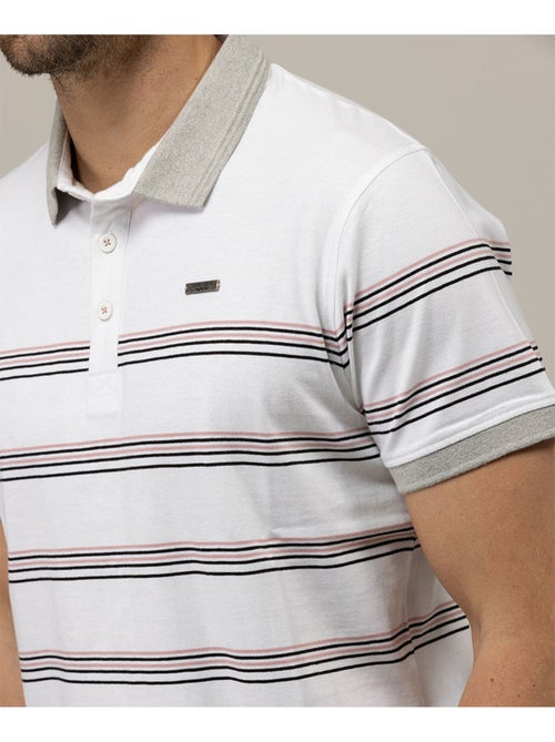 Polo rayé blanc Homme - Terre de Marins - Kiabi