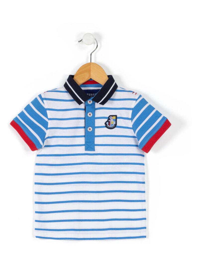 Polo rayé bleu Garçon Blanc Bleu - Kiabi
