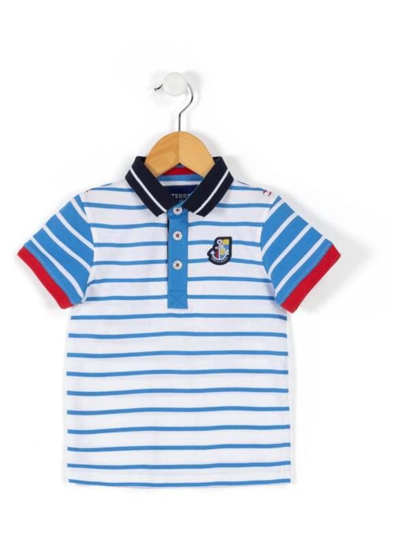 Polo rayé bleu Garçon Bleu - Kiabi