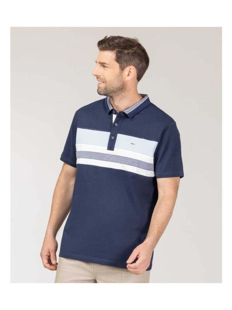 Polo rayé bleu marine Homme Bleu - Kiabi