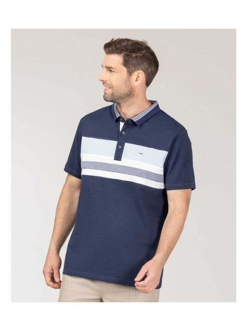 Polo rayé bleu marine Homme - Kiabi