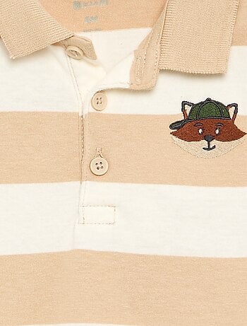 Polo rayé en jersey de coton