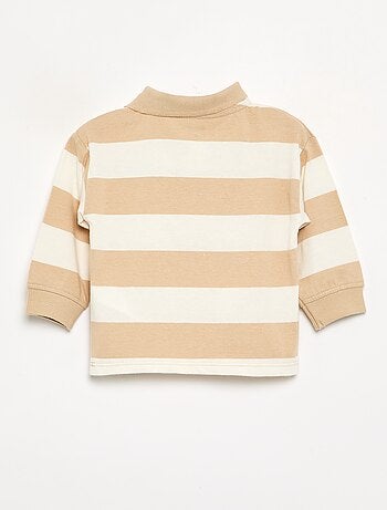 Polo rayé en jersey de coton
