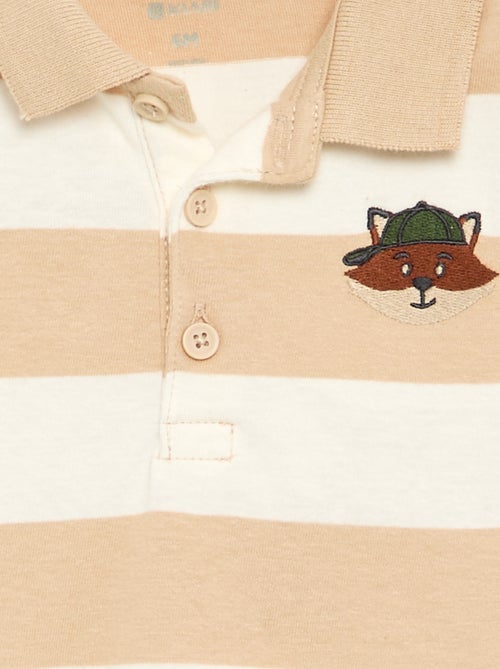 Polo rayé en jersey de coton - Kiabi