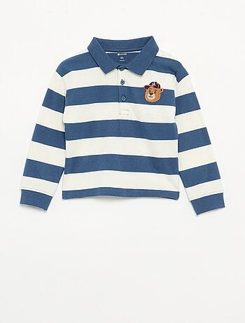 Polo rayé en jersey de coton