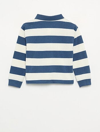 Polo rayé en jersey de coton