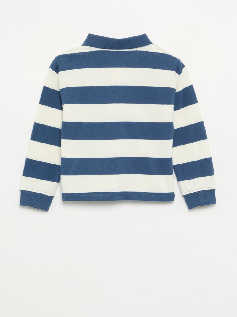 Polo rayé en jersey de coton Bleu - Kiabi