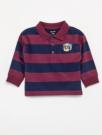 Polo rayé en jersey de coton