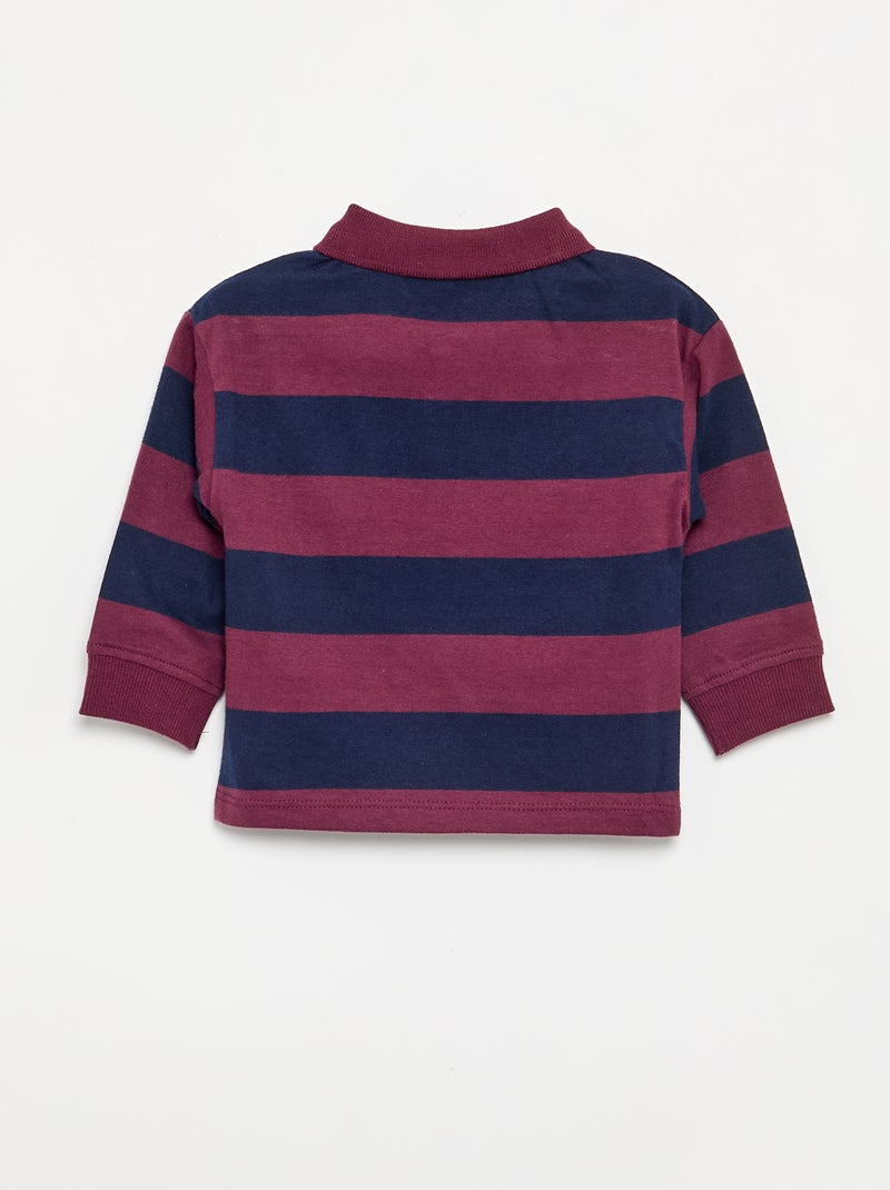Polo rayé en jersey de coton Rouge - Kiabi