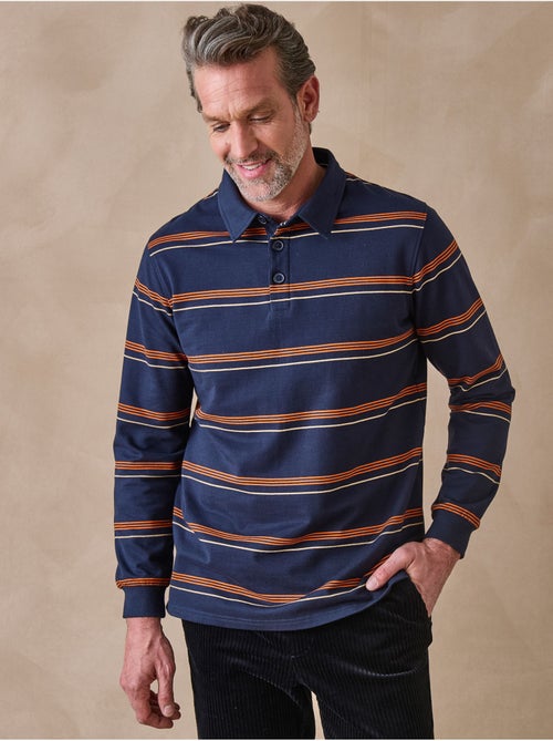 Polo rayé manches longues - DAXON - Kiabi