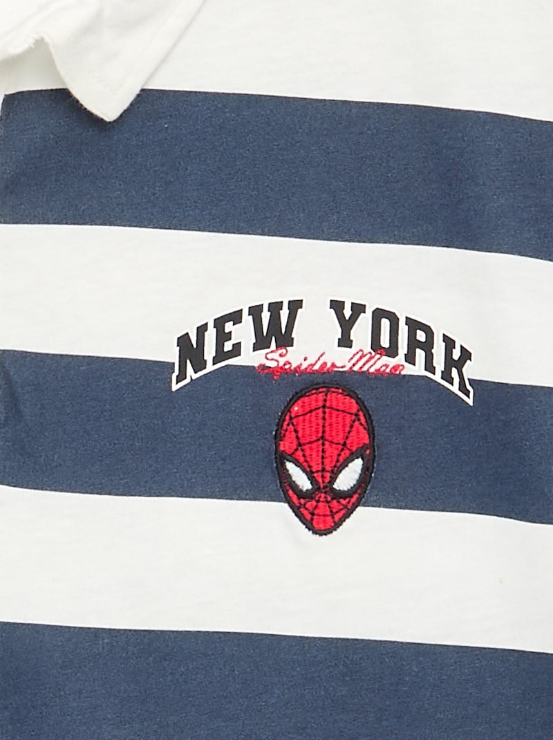 Polo rayé 'Marvel' 'Spider-man' à manches courtes Bleu - Kiabi