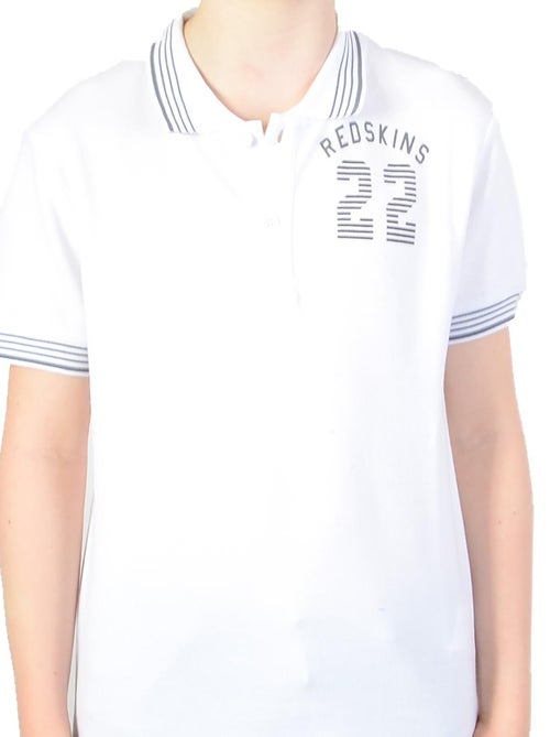 Polo redskins Enfant Wayne Pique  White - Kiabi