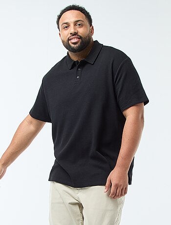 Polo regular en maille relief