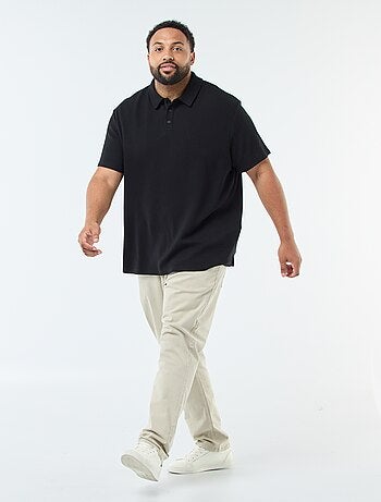 Polo regular en maille relief