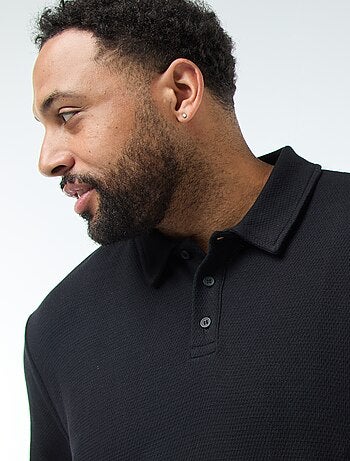 Polo regular en maille relief