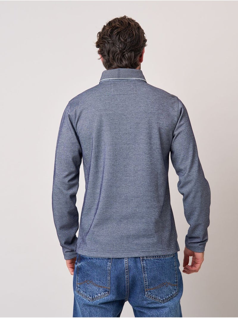 Polo regular homme avec col contrasté 'deeluxe' Bleu marine - Kiabi