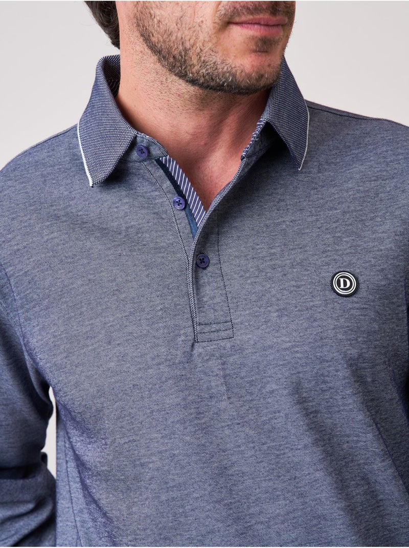 Polo regular homme avec col contrasté 'deeluxe' Bleu marine - Kiabi
