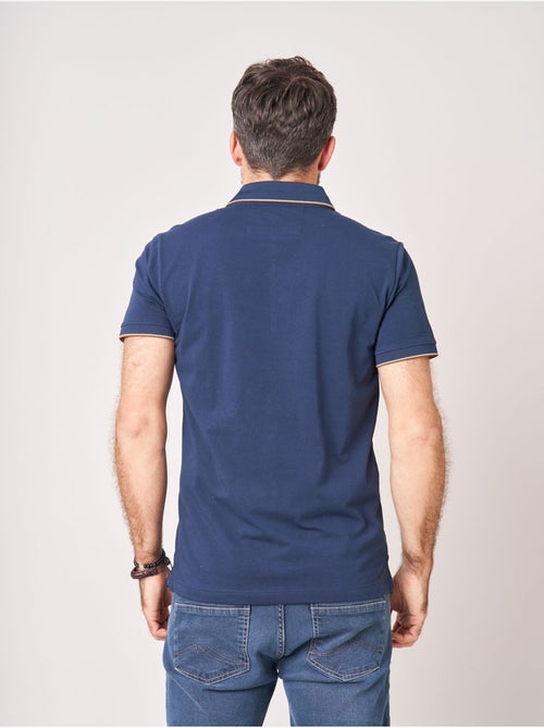 Polo regular homme avec col rayé 'deeluxe' - Kiabi