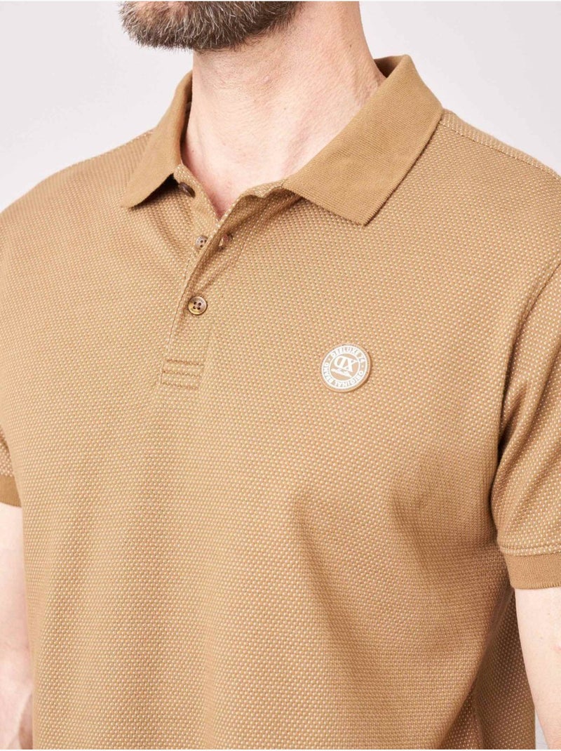 Polo regular homme en coton 'deeluxe' Marron cappuccino - Kiabi