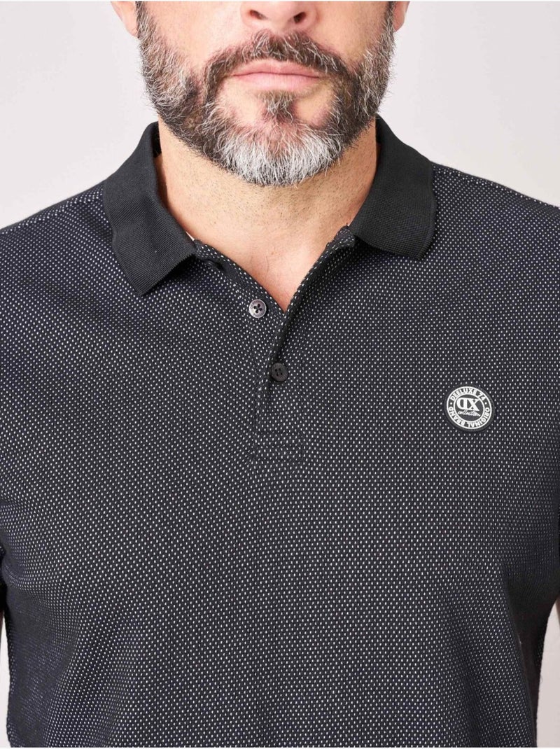 Polo regular homme en coton 'Deeluxe' Noir - Kiabi