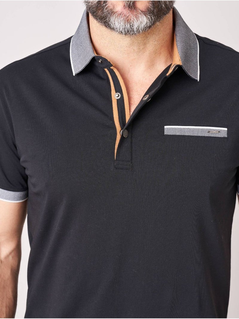 Polo regular homme en jersey coton 'Deeluxe' Noir - Kiabi