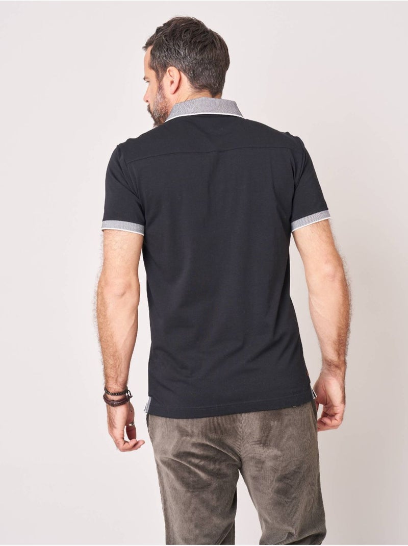 Polo regular homme en jersey coton 'Deeluxe' Noir - Kiabi