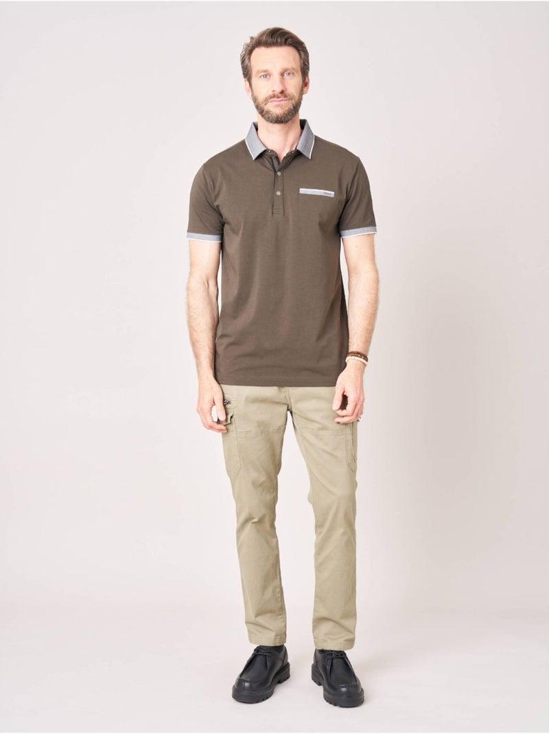 Polo regular homme en jersey coton 'Deeluxe' Vert foncé - Kiabi