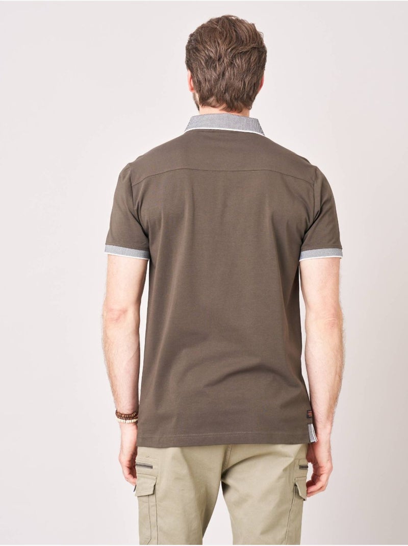 Polo regular homme en jersey coton 'Deeluxe' Vert foncé - Kiabi