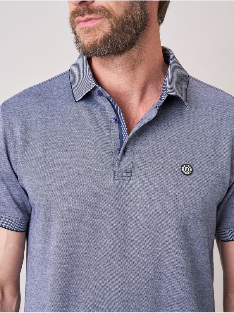 Polo regular homme en matière piquée 'deeluxe' Bleu marine - Kiabi