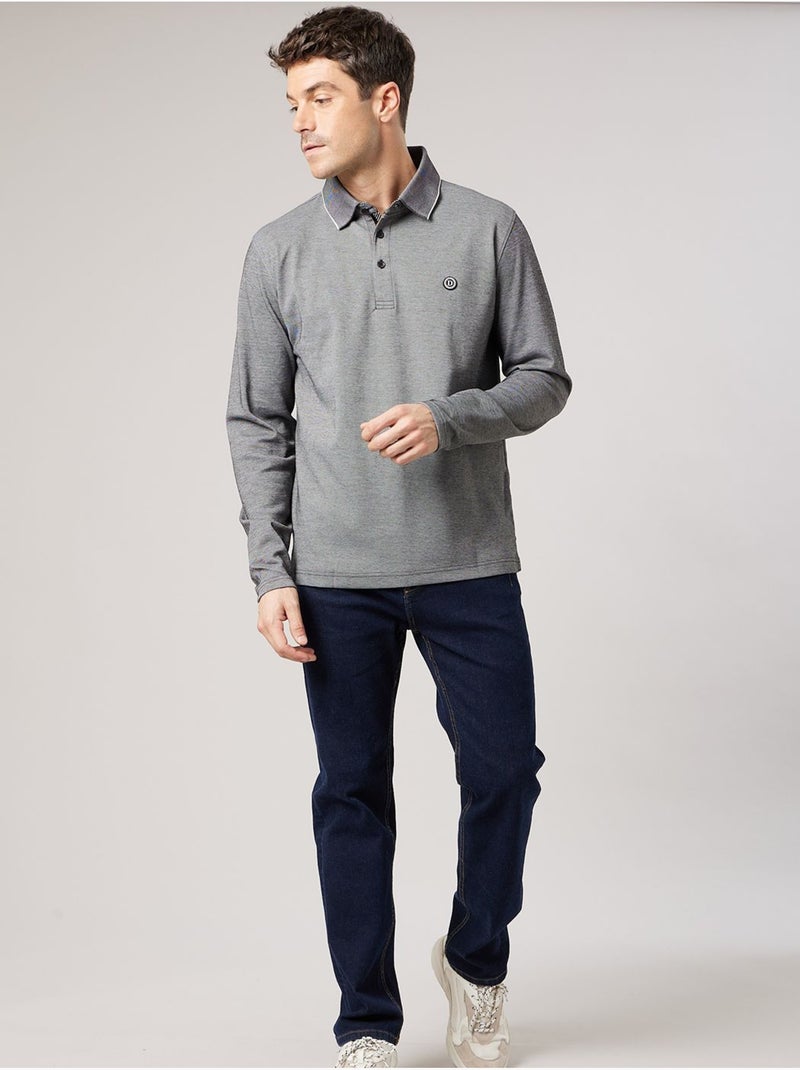 Polo regular homme en matière piquée 'deeluxe' Noir - Kiabi