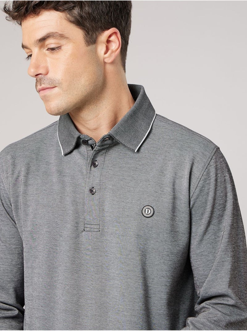 Polo regular homme en matière piquée 'deeluxe' Noir - Kiabi