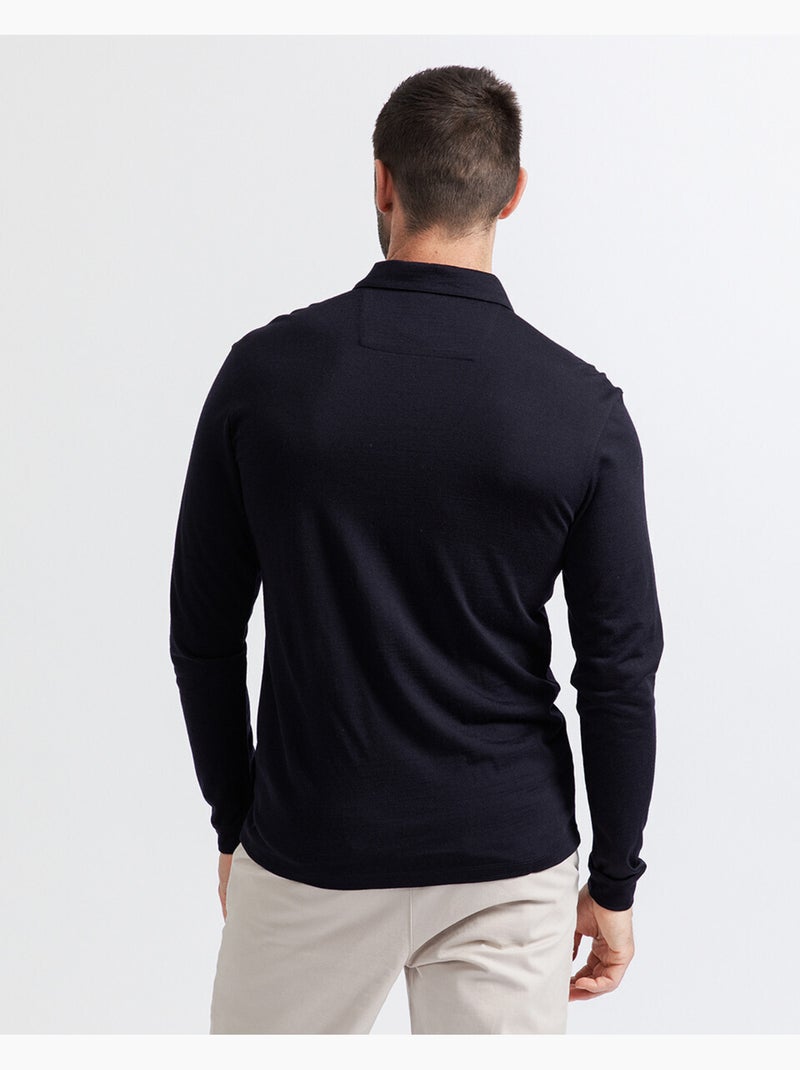 Polo Regular Stone   Manches longues - New Man Bleu - Kiabi