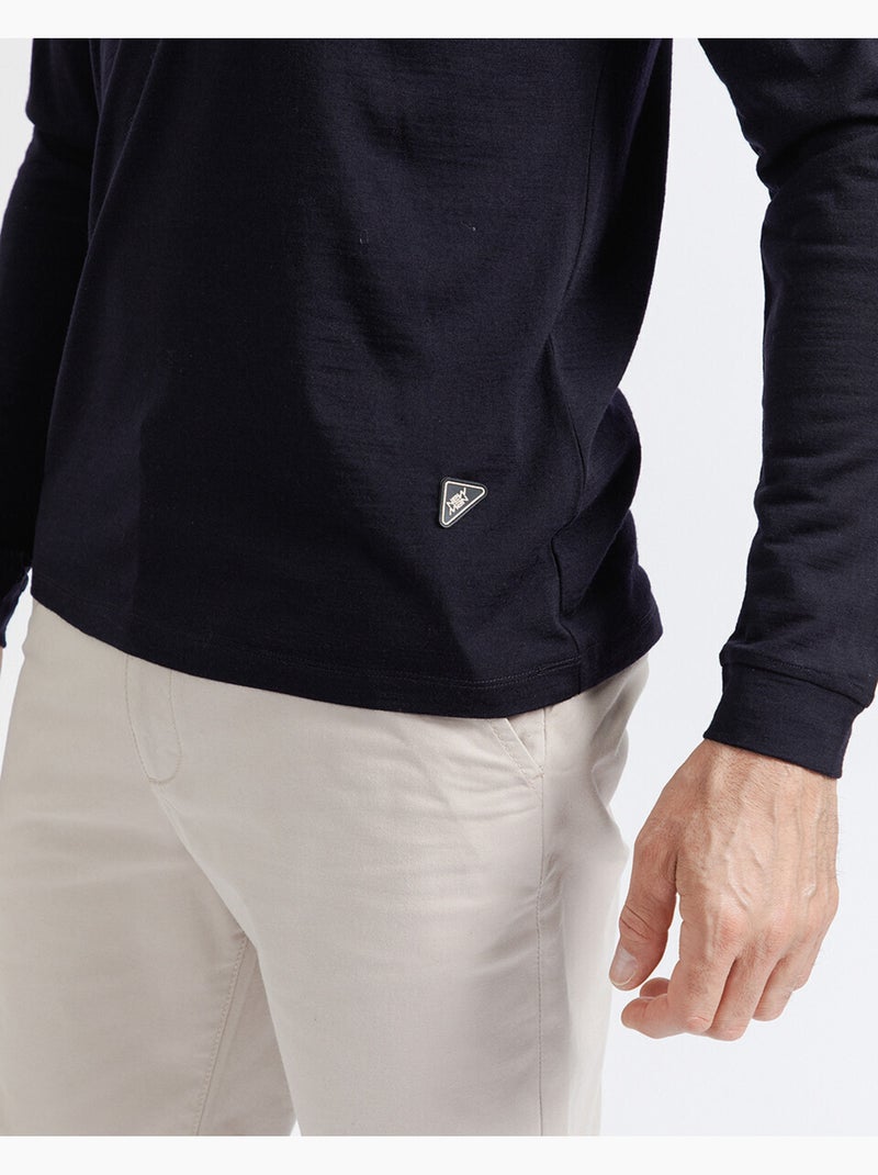 Polo Regular Stone   Manches longues - New Man Bleu - Kiabi