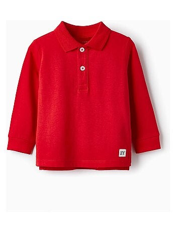 Polo rouge à manches longues pour bébé garçon manches longues ESSENTIALS LINE