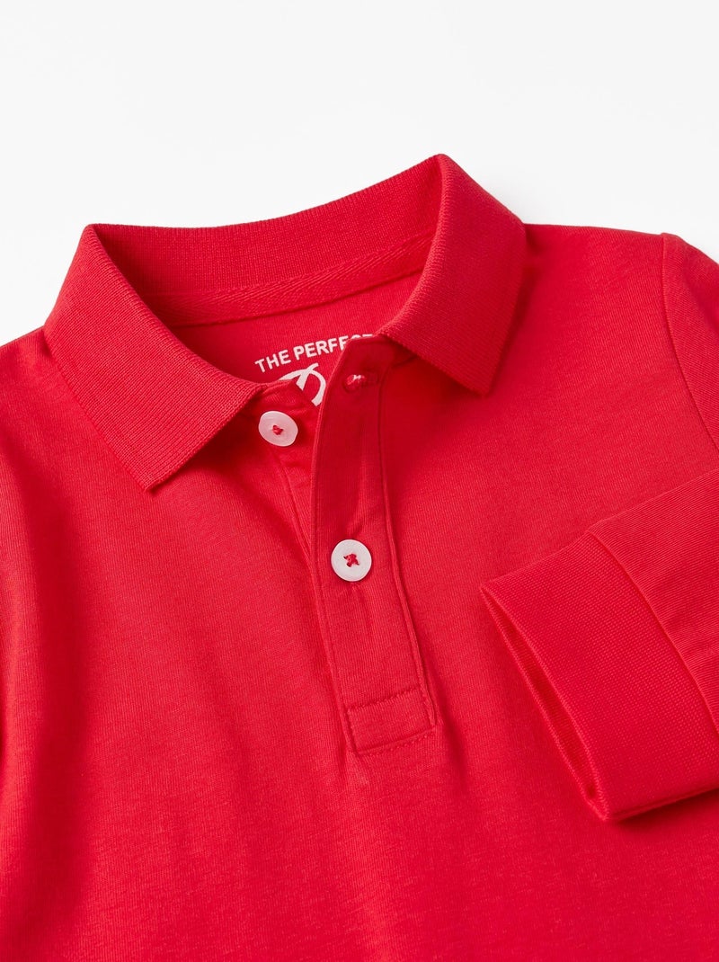 Polo rouge à manches longues pour bébé garçon manches longues ESSENTIALS LINE Rouge - Kiabi