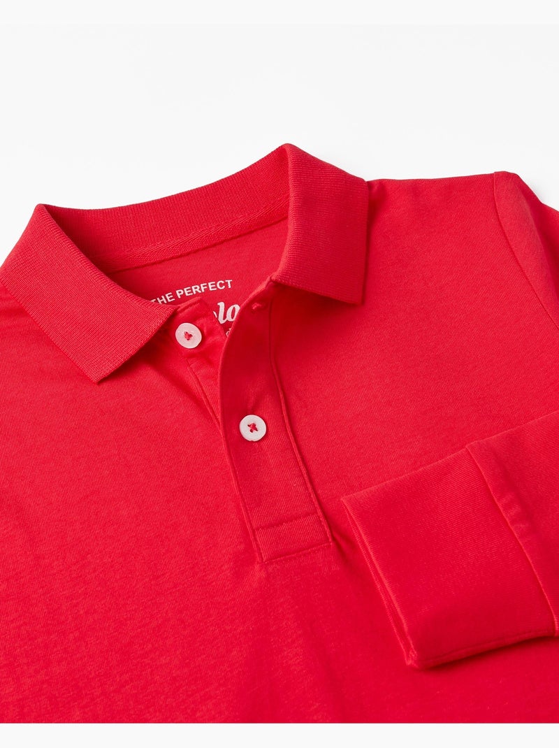 Polo rouge à manches longues pour garçon manches longues ESSENTIALS LINE Rouge - Kiabi