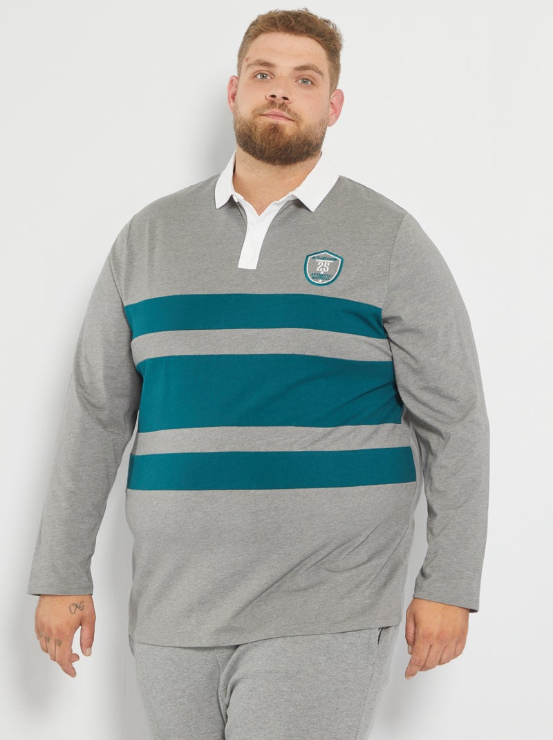 Polo rugby en maille jersey GRIS - Kiabi