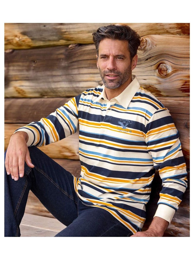 Polo Rugby League Club   - ATLAS FOR MEN Ecru - Kiabi