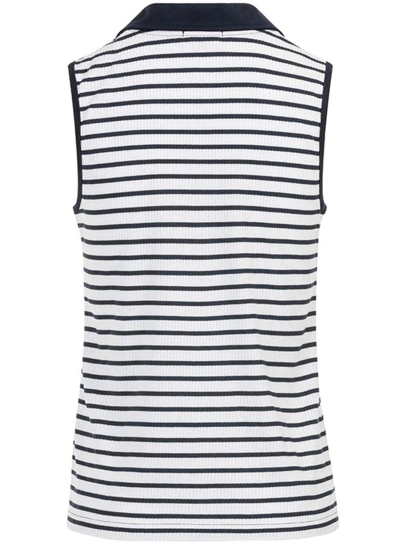 Polo sans manches - Terre de Marins Blanc Bleu - Kiabi