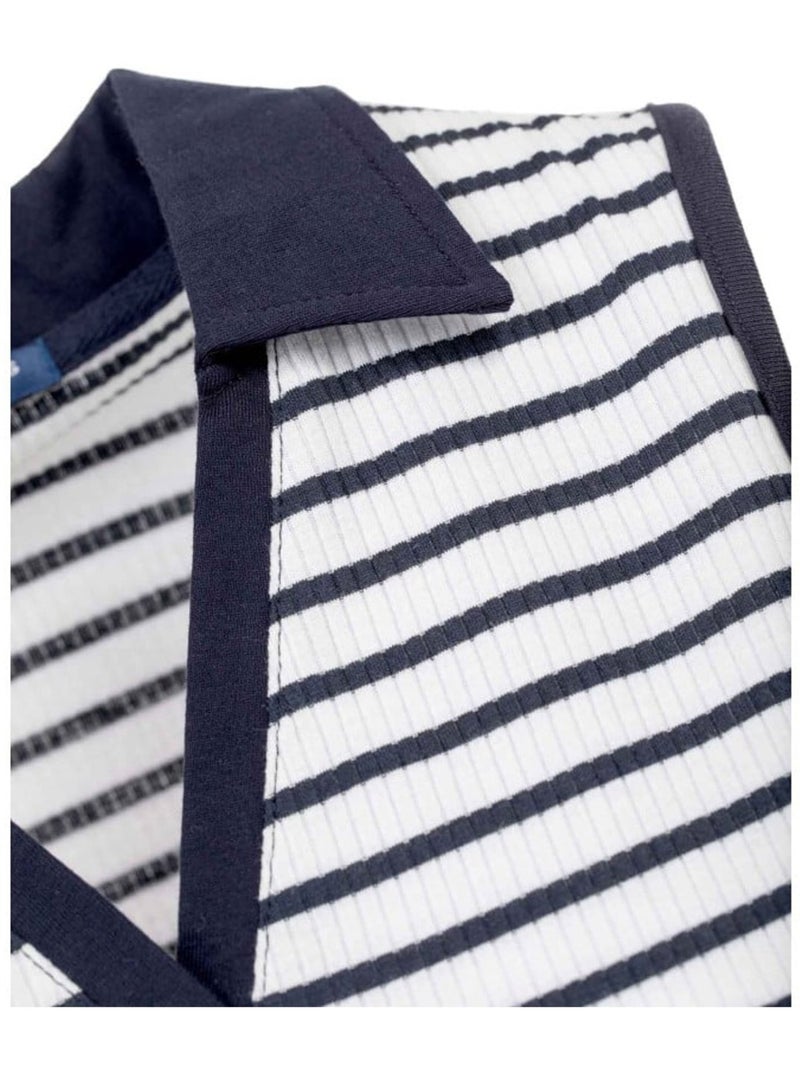 Polo sans manches - Terre de Marins Blanc Bleu - Kiabi