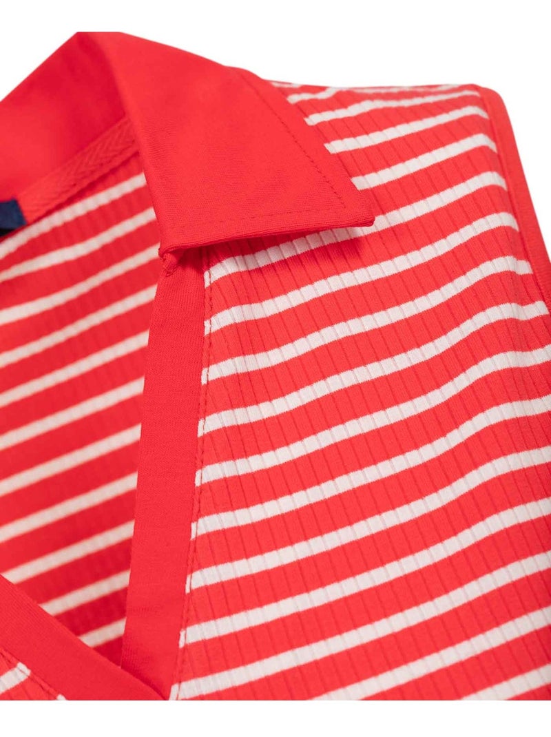 Polo sans manches - Terre de Marins Blanc Rouge - Kiabi