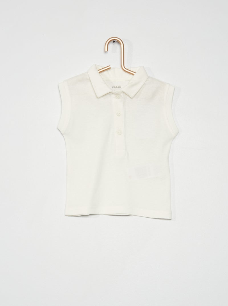 Polo sans manches blanc - Kiabi