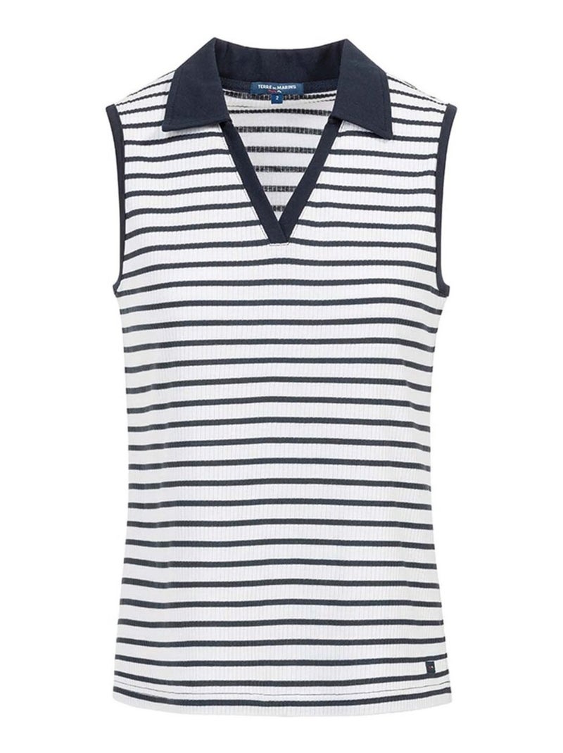 Polo sans manches rayé Femme - Terre de Marins Multicolore - Kiabi