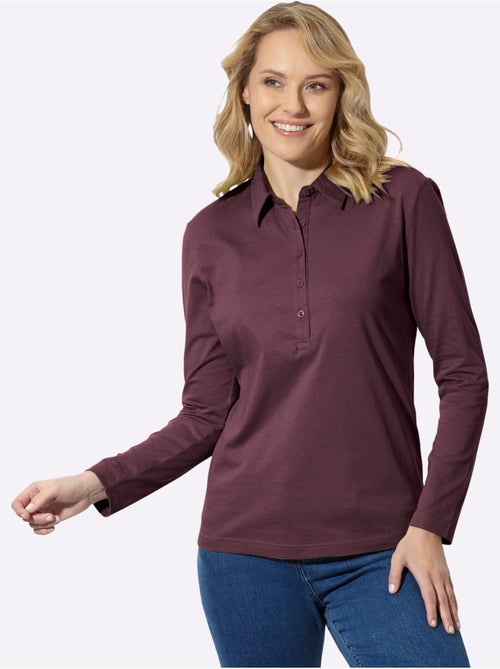 Polo sportif manche longues - taille standard - moda vilona - Kiabi Polo sportif manche longues - taille standard - moda vilona - Kiabi