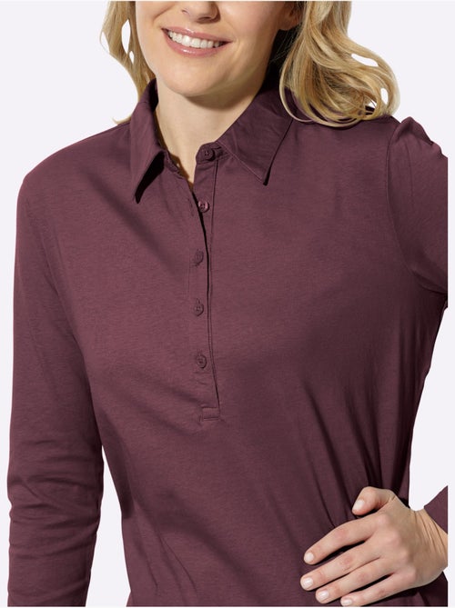 Polo sportif manche longues - taille standard - moda vilona - Kiabi Polo sportif manche longues - taille standard - moda vilona - Kiabi