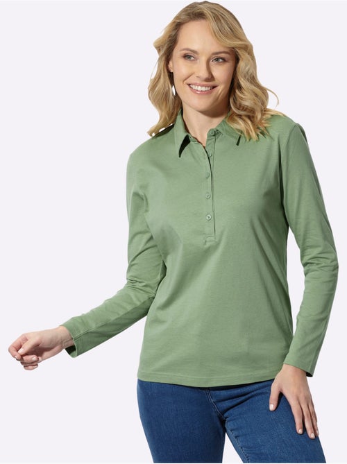 Polo sportif manche longues - taille standard - moda vilona - Kiabi Polo sportif manche longues - taille standard - moda vilona - Kiabi
